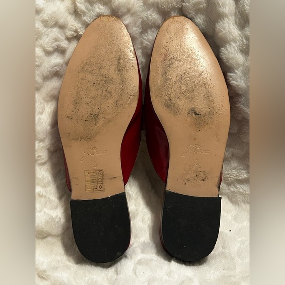 J. Crew Leather Scarlet Red Penny loafer mule flat women’s size 8 - Picture 8 of 9